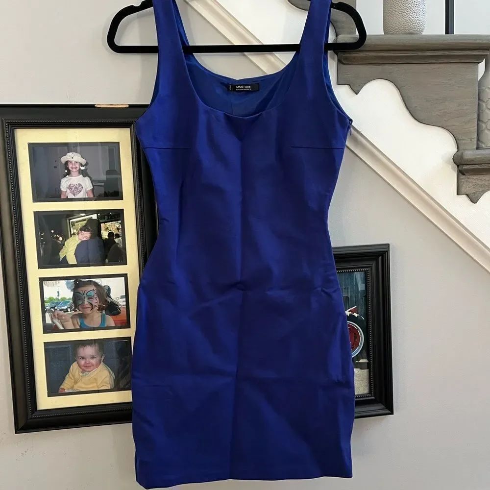 MNG Blue Micro Tank Body Con Dress sz 4 NWT